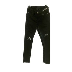 RtA X Mastermind black Embroidered skinny Jeans 31